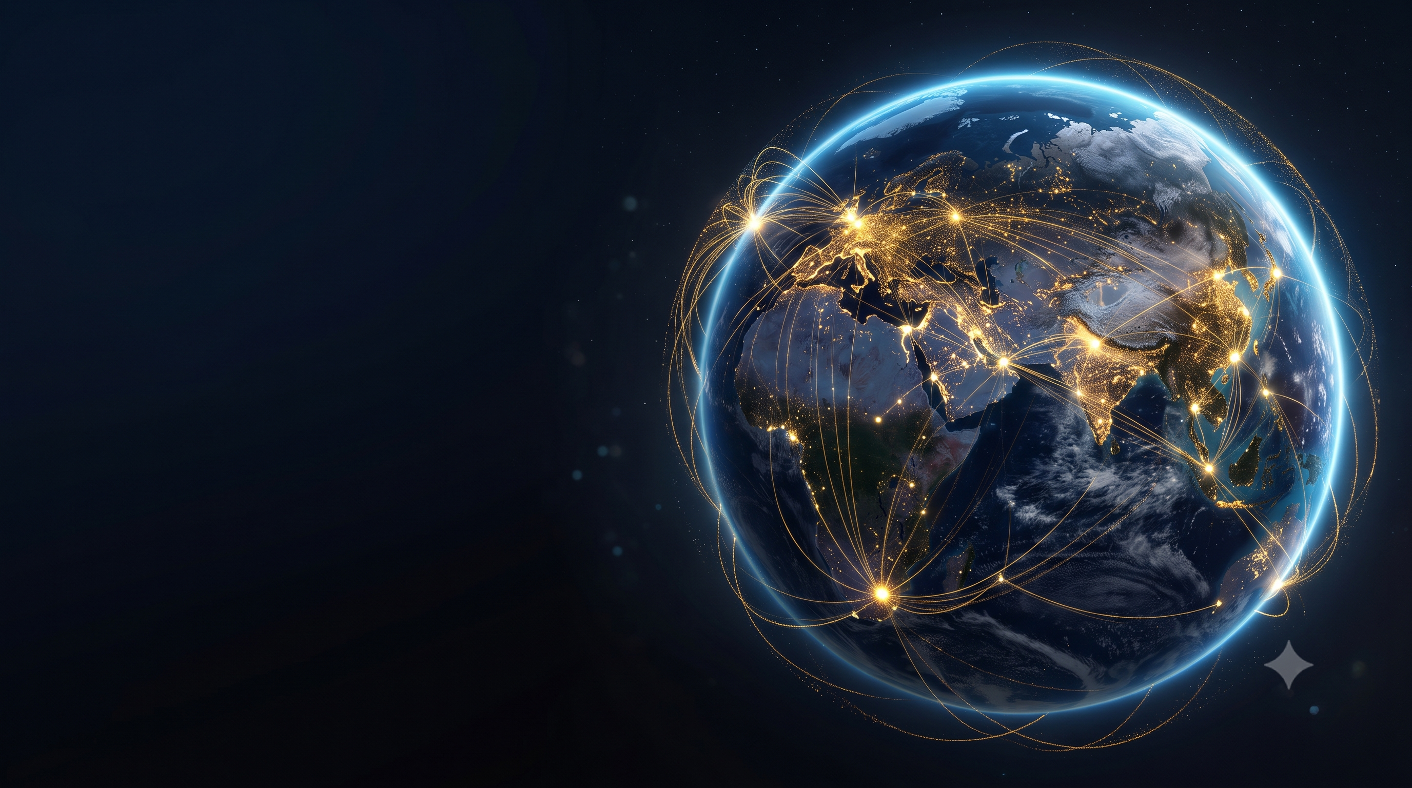 Global network of connections across the world